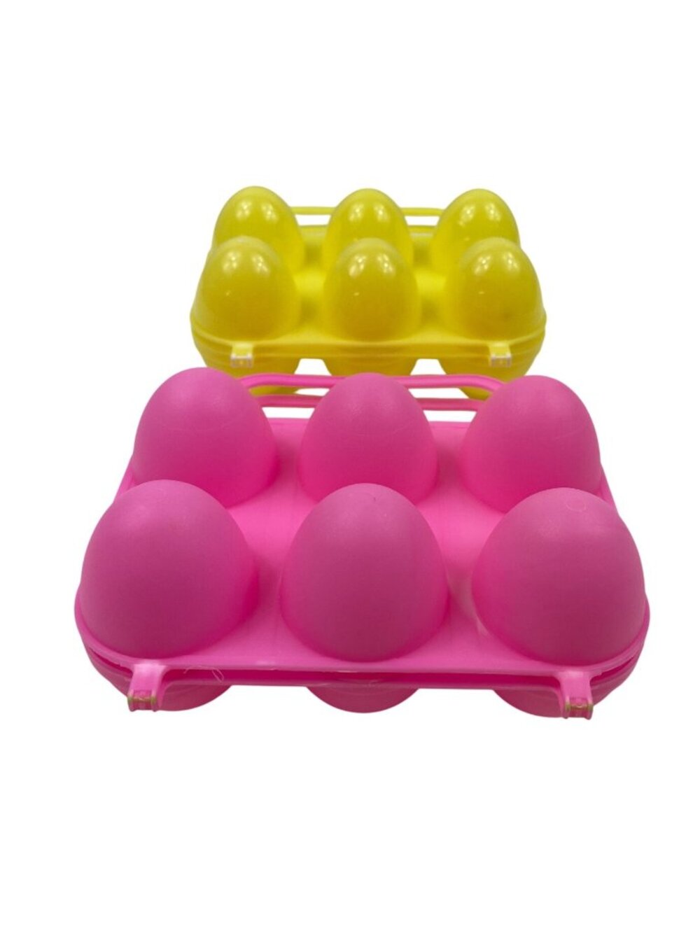 Two 2 Vintage Pink & Yellow Smooth Jello Jigglers Easter Egg Molds Jello Shots - Picture 6 of 9